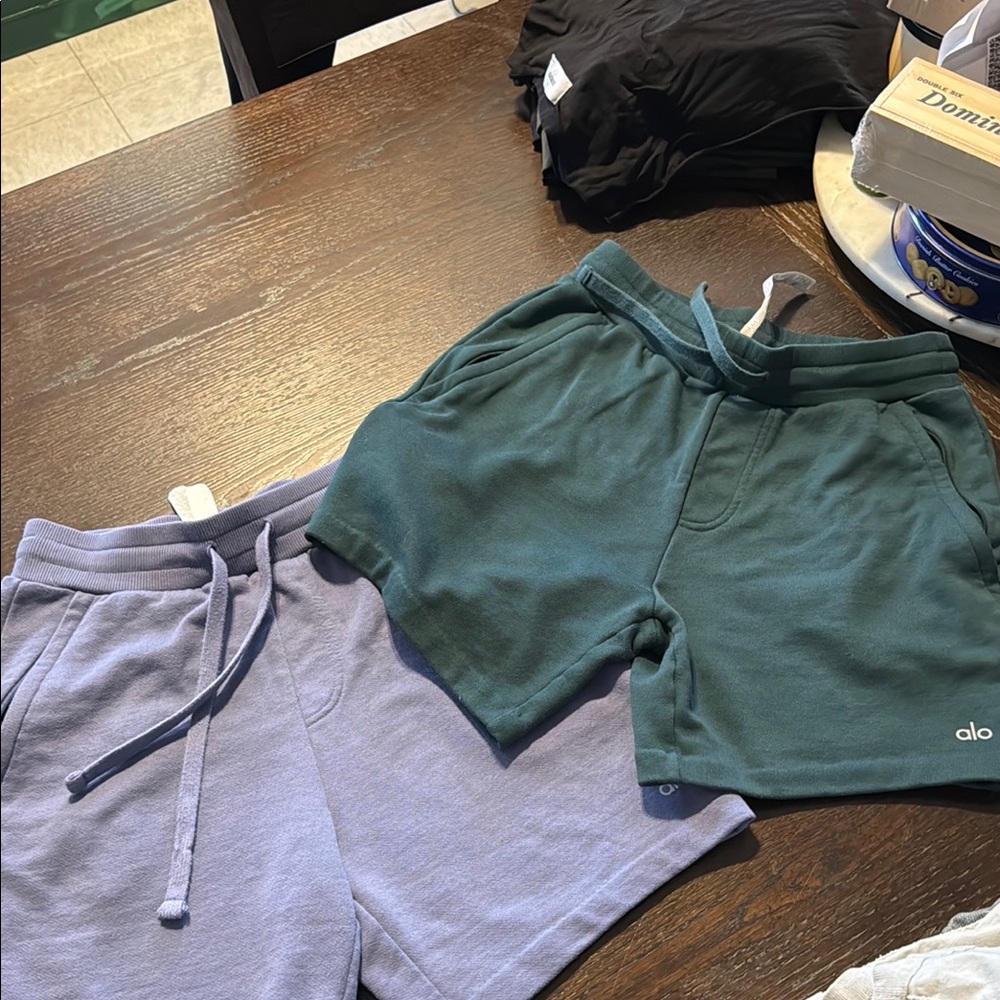 Alo lavender and jasper green terry HR  Shorts